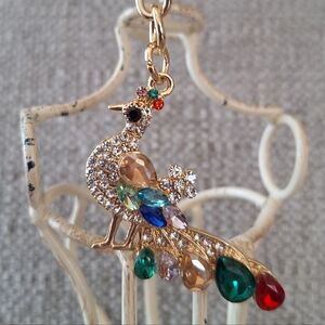 Peacock Purse Charm Keychain
